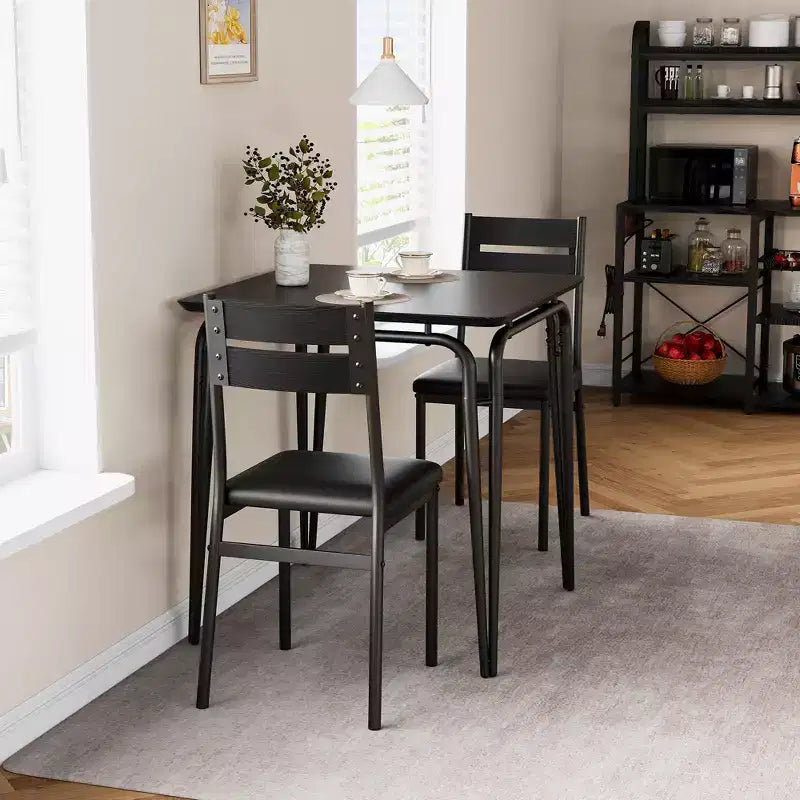 Table à manger pour 2 personnes - Petite table et chaises, Ensemble de salle à manger carré, Ensemble de table à dîner, Ensembles de cuisine et de salle à manger 3 pièces pour petit espace, appartement