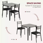 Table à manger pour 2 personnes - Petite table et chaises, Ensemble de salle à manger carré, Ensemble de table à dîner, Ensembles de cuisine et de salle à manger 3 pièces pour petit espace, appartement