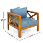 Christopher Knight Home Cedric – Ensemble 3 pièces de chaises de club de patio de style transitionnel en bois d'acacia avec table d'appoint pliable