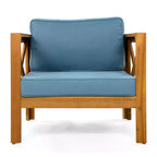 Christopher Knight Home Cedric – Ensemble 3 pièces de chaises de club de patio de style transitionnel en bois d'acacia avec table d'appoint pliable