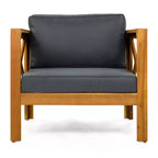 Christopher Knight Home Cedric – Ensemble 3 pièces de chaises de club de patio de style transitionnel en bois d'acacia avec table d'appoint pliable