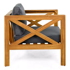 Christopher Knight Home Cedric – Ensemble 3 pièces de chaises de club de patio de style transitionnel en bois d'acacia avec table d'appoint pliable