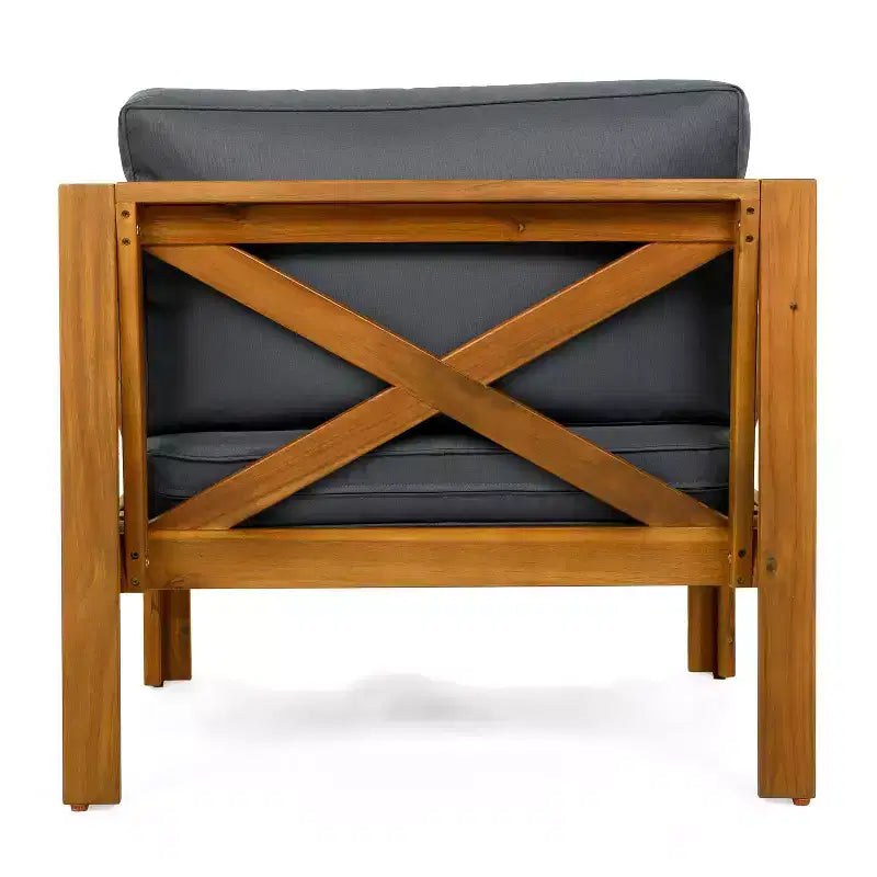Christopher Knight Home Cedric – Ensemble 3 pièces de chaises de club de patio de style transitionnel en bois d'acacia avec table d'appoint pliable