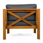 Christopher Knight Home Cedric – Ensemble 3 pièces de chaises de club de patio de style transitionnel en bois d'acacia avec table d'appoint pliable