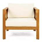 Christopher Knight Home Cedric – Ensemble 3 pièces de chaises de club de patio de style transitionnel en bois d'acacia avec table d'appoint pliable