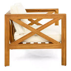 Christopher Knight Home Cedric – Ensemble 3 pièces de chaises de club de patio de style transitionnel en bois d'acacia avec table d'appoint pliable