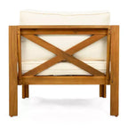 Christopher Knight Home Cedric – Ensemble 3 pièces de chaises de club de patio de style transitionnel en bois d'acacia avec table d'appoint pliable