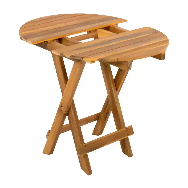 Christopher Knight Home Cedric – Ensemble 3 pièces de chaises de club de patio de style transitionnel en bois d'acacia avec table d'appoint pliable