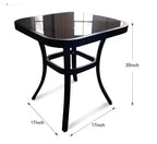 ALAULM Ensemble de mobilier de patio en aluminium 7 places, salons de conversation d'extérieur en métal modernes avec table brasero au propane de 45 pouces