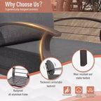 ALAULM Ensemble de mobilier de patio en aluminium 7 places, salons de conversation d'extérieur en métal modernes avec table brasero au propane de 45 pouces