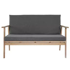 Ensemble de conversation 4 pièces en bois d'acacia avec coussins gris