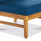 GDFStudio Biella Ensemble de canapé sectionnel d'extérieur 5 places en bois d'acacia avec foyer
