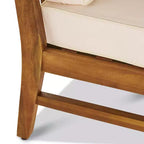 GDFStudio Biella Ensemble de canapé sectionnel d'extérieur 5 places en bois d'acacia avec foyer