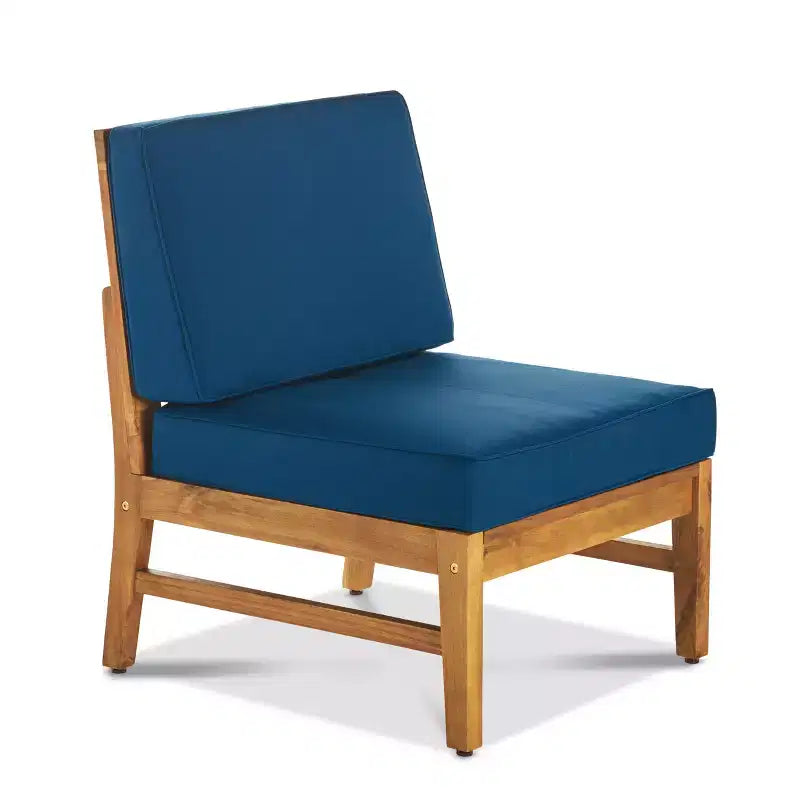 GDFStudio Biella Ensemble de canapé sectionnel d'extérieur 5 places en bois d'acacia avec foyer