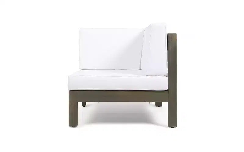 Christopher Knight Home Malcolm — Ensemble de canapé sectionnel d'extérieur 5 places en bois d'acacia avec table basse et coussins