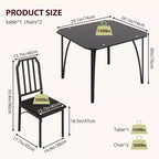 Ensemble table à manger et 2 chaises, ensemble table de cuisine et 2 chaises avec coussin en PU ultra confortable, meubles avec chaises de cuisine adaptés aux petits espaces