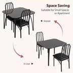 Ensemble table à manger et 2 chaises, ensemble table de cuisine et 2 chaises avec coussin en PU ultra confortable, meubles avec chaises de cuisine adaptés aux petits espaces