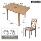 Ensemble de salle à manger 3 pièces extensible Merax avec chaises rembourrées
