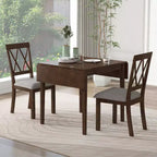 Ensemble de salle à manger 3 pièces extensible Merax avec chaises rembourrées