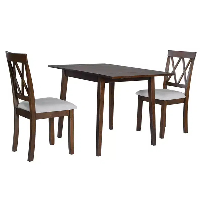 Ensemble de salle à manger 3 pièces extensible Merax avec chaises rembourrées