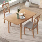 Ensemble de salle à manger 3 pièces extensible Merax avec chaises rembourrées
