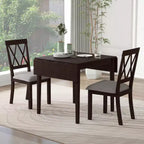 Ensemble de salle à manger 3 pièces extensible Merax avec chaises rembourrées