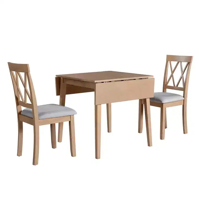 Ensemble de salle à manger 3 pièces extensible Merax avec chaises rembourrées