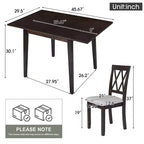 Ensemble de salle à manger 3 pièces extensible Merax avec chaises rembourrées
