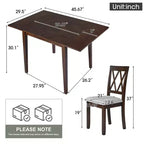 Ensemble de salle à manger 3 pièces extensible Merax avec chaises rembourrées