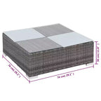 vidaXL Salon de jardin en résine tressée gris - Ensemble canapé 8 pièces avec coussins et plateau de table en verre pour jardin et extérieur