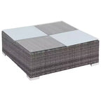 vidaXL Salon de jardin en résine tressée gris - Ensemble canapé 8 pièces avec coussins et plateau de table en verre pour jardin et extérieur