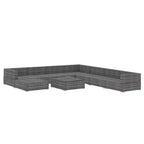 vidaXL Salon de jardin 9 pièces gris