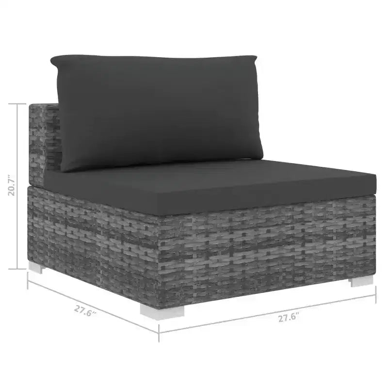 vidaXL Salon de jardin 9 pièces gris