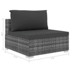 vidaXL Salon de jardin 9 pièces gris