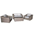 Kinger Home Hawaii 4-Piece Wicker Patio Furniture Set, Outdoor Conversation Patio Set with Deep Seating