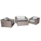 Kinger Home Hawaii 4-Piece Wicker Patio Furniture Set, Outdoor Conversation Patio Set with Deep Seating