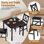 Ensemble de table et chaises de salle à manger BestMassage pour 2/4 personnes, ensemble de table de cuisine, marron foncé