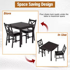 Ensemble de table et chaises de salle à manger BestMassage pour 2/4 personnes, ensemble de table de cuisine, marron foncé