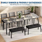 Ensemble de salle à manger 4 pièces avec banc rembourré et 2 chaises, table de cuisine peu encombrante pour appartement ou petite salle à manger