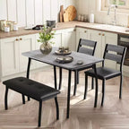 Ensemble de salle à manger 4 pièces avec banc rembourré et 2 chaises, table de cuisine peu encombrante pour appartement ou petite salle à manger