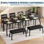 Ensemble de salle à manger 4 pièces avec banc rembourré et 2 chaises, table de cuisine peu encombrante pour appartement ou petite salle à manger