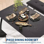 Ensemble de salle à manger 4 pièces avec banc rembourré et 2 chaises, table de cuisine peu encombrante pour appartement ou petite salle à manger