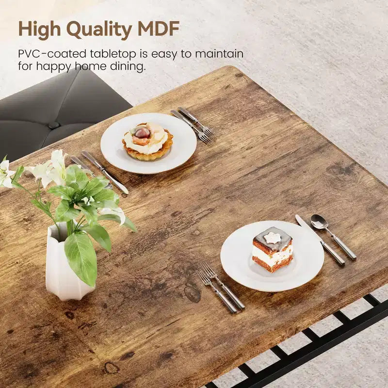 Ensemble Table et Chaises de Salle à Manger CuisinSmart pour 4, avec Banc Rembourré et 2 Tabourets Carrés, avec Étagères de Rangement, Ensemble de Meubles de Salle à Manger pour Petits Espaces