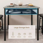 Ensemble Table et Chaises de Salle à Manger CuisinSmart pour 4, avec Banc Rembourré et 2 Tabourets Carrés, avec Étagères de Rangement, Ensemble de Meubles de Salle à Manger pour Petits Espaces