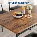 Ensemble de salle à manger 5 pièces pour 4 personnes, table de cuisine en bois avec étagère de rangement, 4 chaises rembourrées, ensemble de salle à manger pour petit espace, appartement