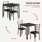 Table de salle à manger pour 2, Ensembles de table de cuisine carrée avec 2 chaises rembourrées, Table à manger moderne en bois peu encombrante, Meubles de salle à manger