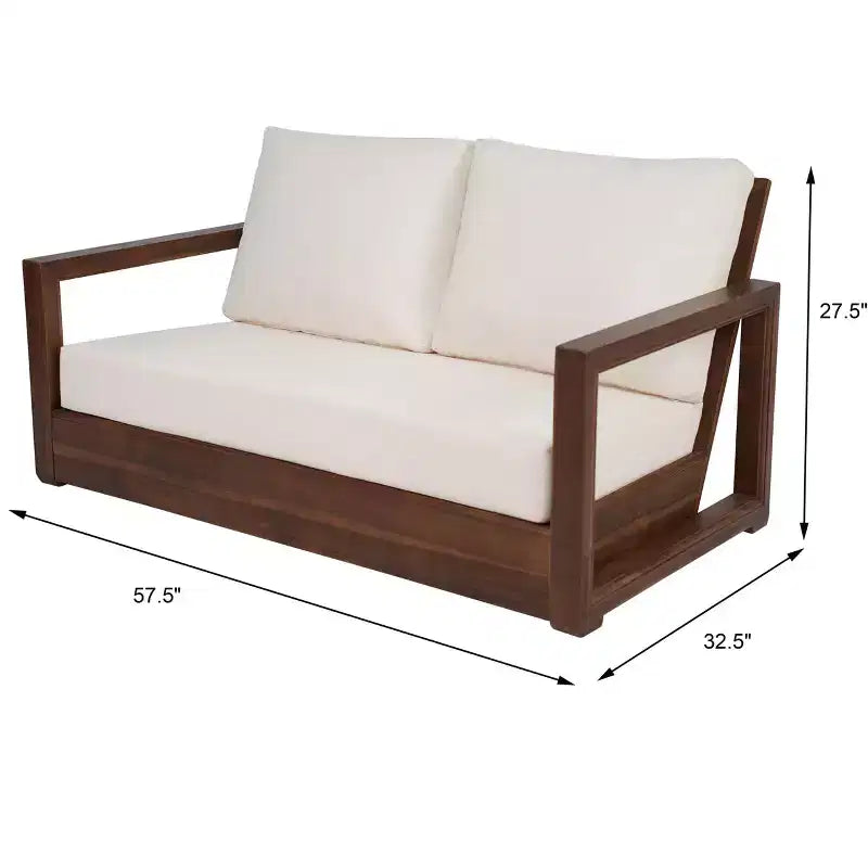 Christopher Knight Home Zip Ensemble causeuse et table basse d'extérieur en bois d'acacia avec coussins