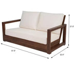 Christopher Knight Home Zip Ensemble causeuse et table basse d'extérieur en bois d'acacia avec coussins
