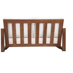 Christopher Knight Home Zip Ensemble causeuse et table basse d'extérieur en bois d'acacia avec coussins