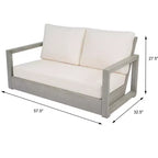 Christopher Knight Home Zip Ensemble causeuse et table basse d'extérieur en bois d'acacia avec coussins